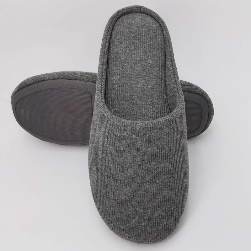 ofoot Women's Non-Slip House Slippers - Lightweight Cotton Memory Foam Indoor Slip-On, Machine Washable & Foldable Travel Design for Home, Yoga, Narrow/Wide Fit Options (8-Dark Grey, US 9-10) - Image 3